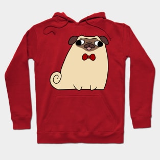 Red Bow Tie Pug Hoodie